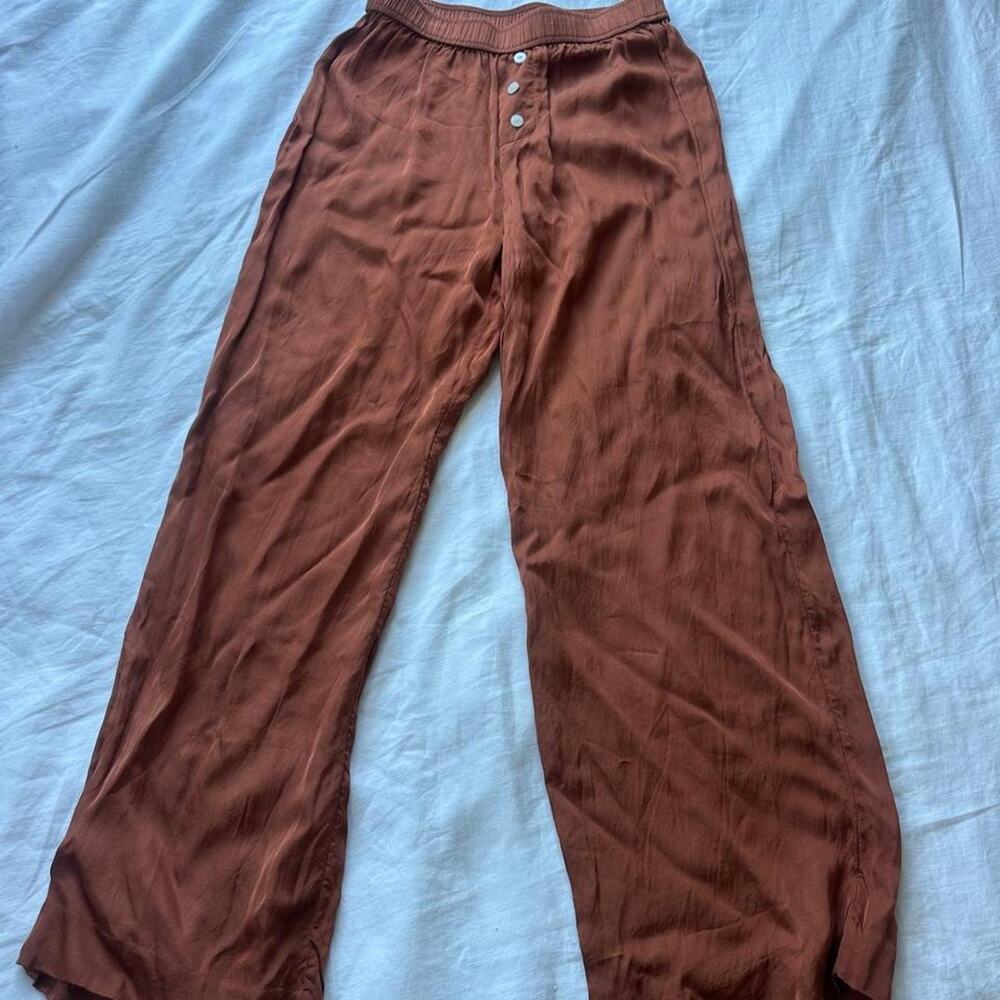 Anthropologie brown wide leg pants